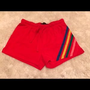 70s vintage vibe red cotton shorts